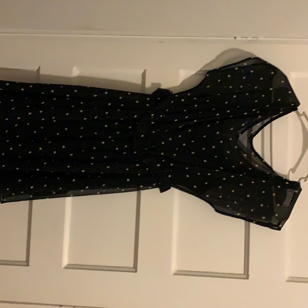 Lush Black and Tan polka dot dress